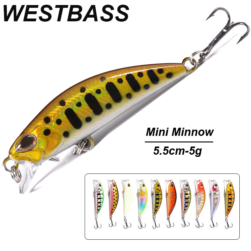 Fishing Lure Popper - WESTBASS 1PX Micro Minnow Lure 55มม.-5G