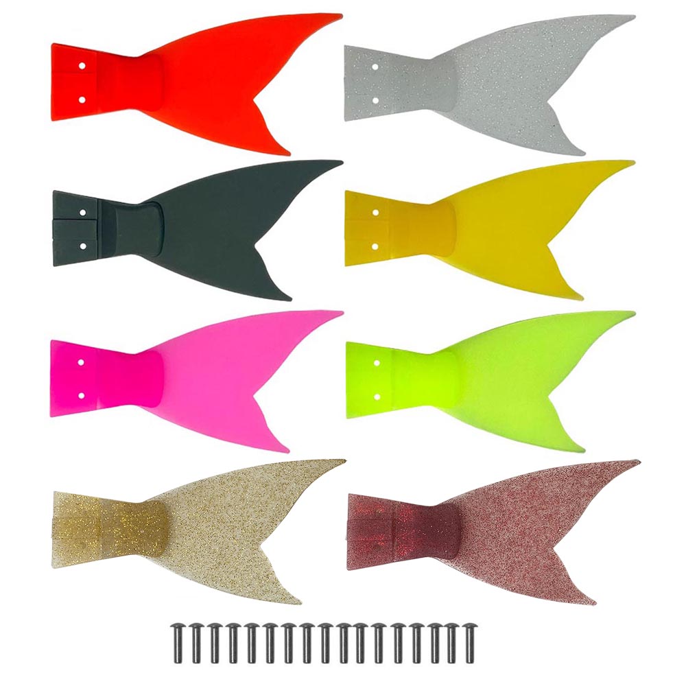 Fishing Lure Popper - หางซิลิโคนสำรองสำหรับเหยื่อปลอมแบบต่อข้อต่อ ขนาด 300 มม. จำนวน 6