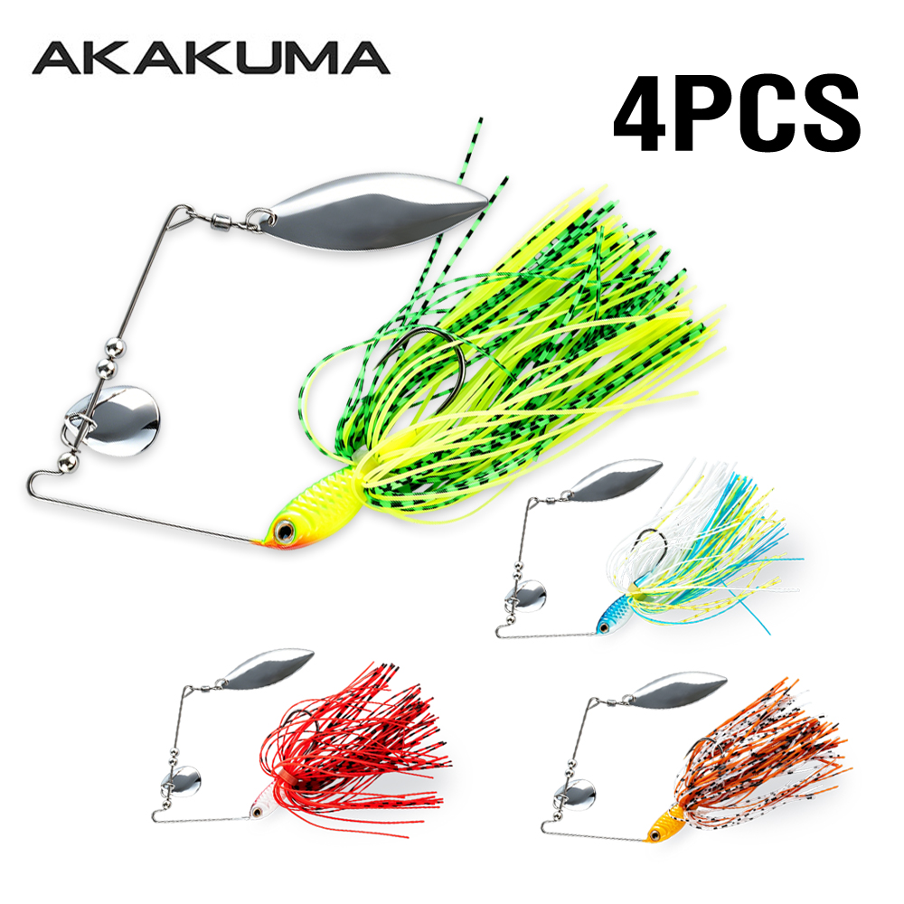 Fishing Lure Blade Bait - เหยื่อตกปลาแบบสปินเนอร์เบท 4 ชิ้น น้ำหนัก 18 กรัม
