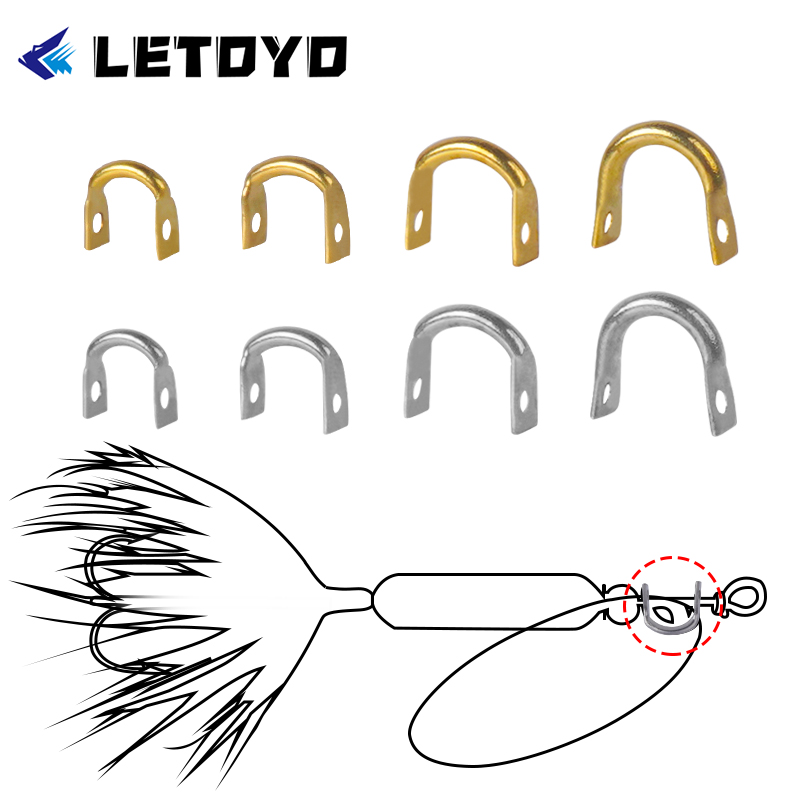 Fishing Lure Making Kit - Letoyo 100ชิ้นสปินเนอร์เหล็กสแตนเลสสตีลรูปตัวยูสำหรับเหยื่อล่อปลาช้อนสปินเนอร์