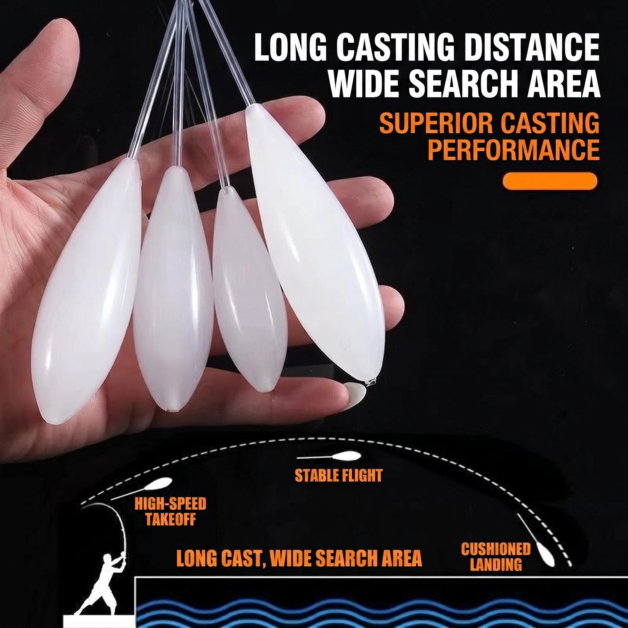 Fishing Lure Topwater - ทุ่นตกปลาแบบลอยขึ้นช้า ช่วยในการตกปลาแบบลอยน้ำหรือแบบโยน ทุ่นตกปลาคาร์พ ปลาทะเล น้ำหนัก 4.5