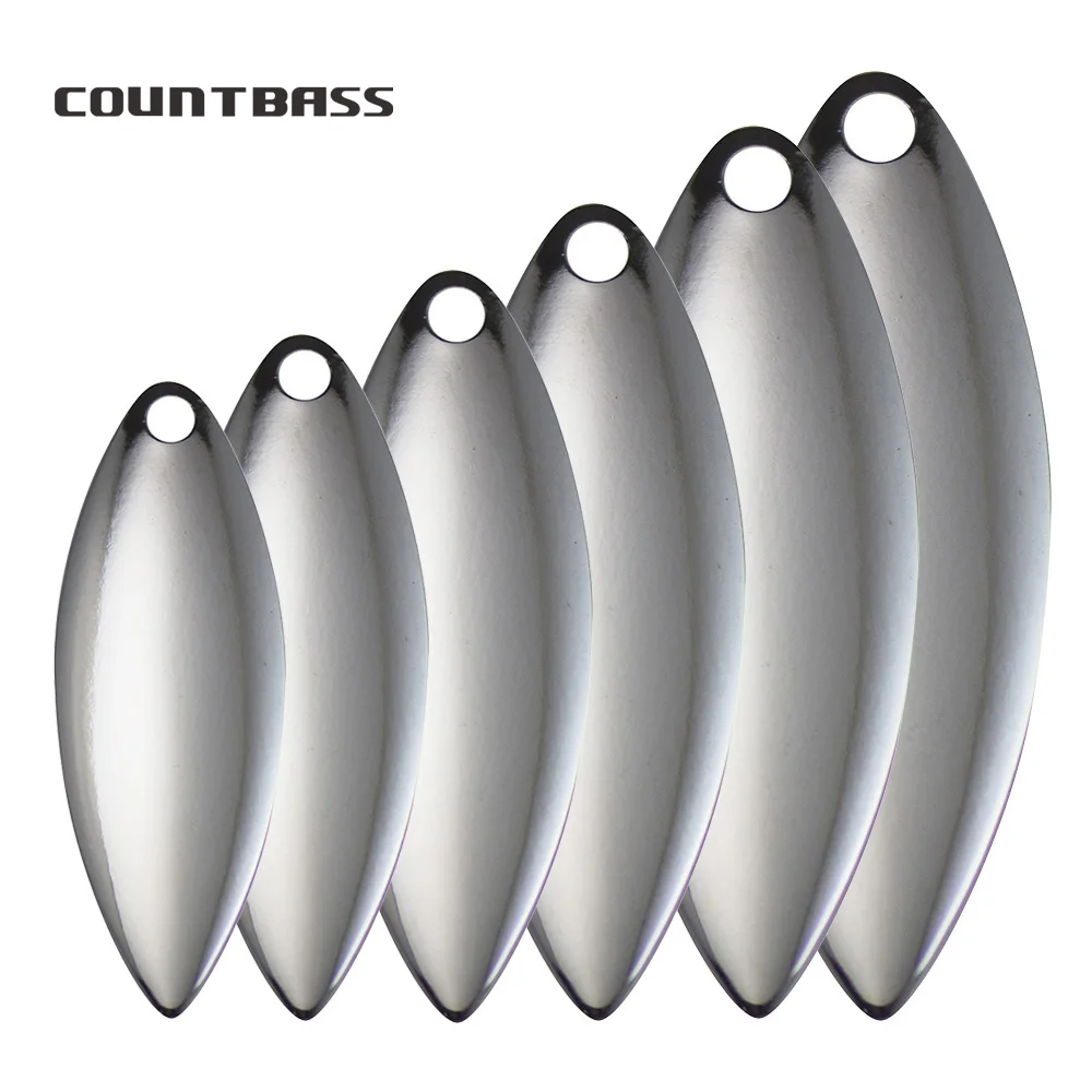 Fishing Lure Blade Bait - Countbass 50 ชิ้นขนาด 1-6 เหล็กนิกเกิล Willow