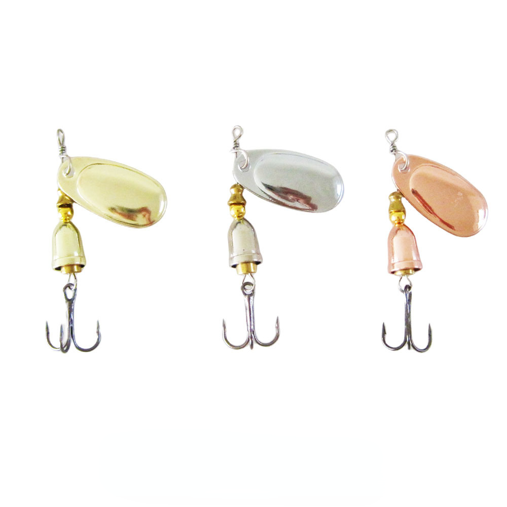 Fishing Lure Blade Bait - เหยื่อตกปลาโลหะทองเหลืองแบบแข็งเหยื่อปลอมใบมีดทองแดงหมุนได้เหยื่อตกปลาน้ำจืดปลาเทราท์