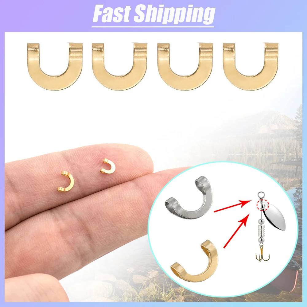 Fishing Lure Spinner - 100 ชิ้นตกปลา U รูปคลิปคงที่ตกปลาสแตนเลส Spinner เหยื่อคลิปตกปลา