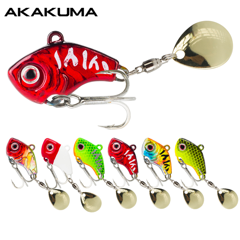 Fishing Lure Crankbait - เหยื่อตกปลาโลหะหมุนได้ 6 ชิ้น ขนาด 5 กรัม/7