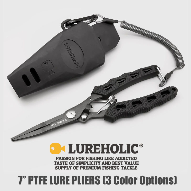 Fishing Lure Accessories - Lureholic 7 ”คีมตกปลาเคลือบ PTFE, 18ซม./72กรัม, ถอดตะขอ,