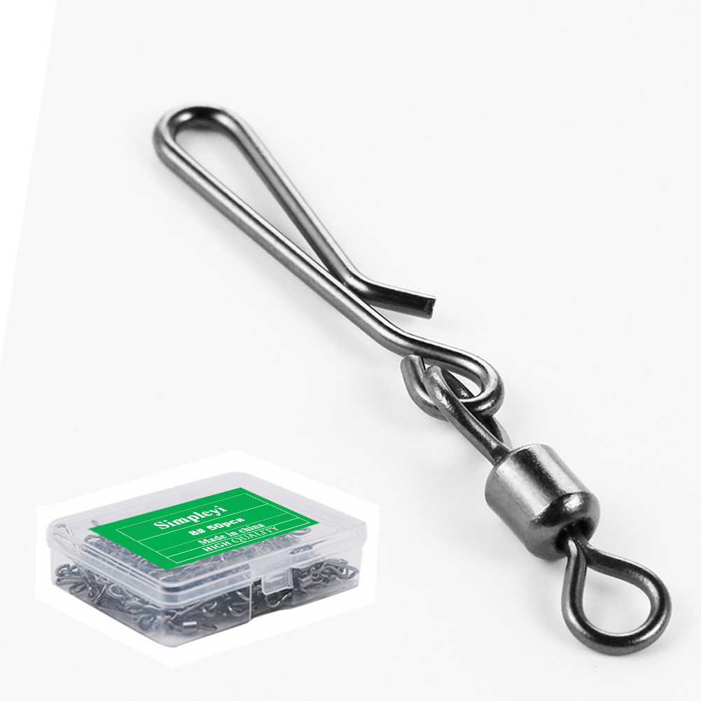 Fishing Lure Box - 50Pcs กล่อง Rolling หมุนแขวน Snap Fishing