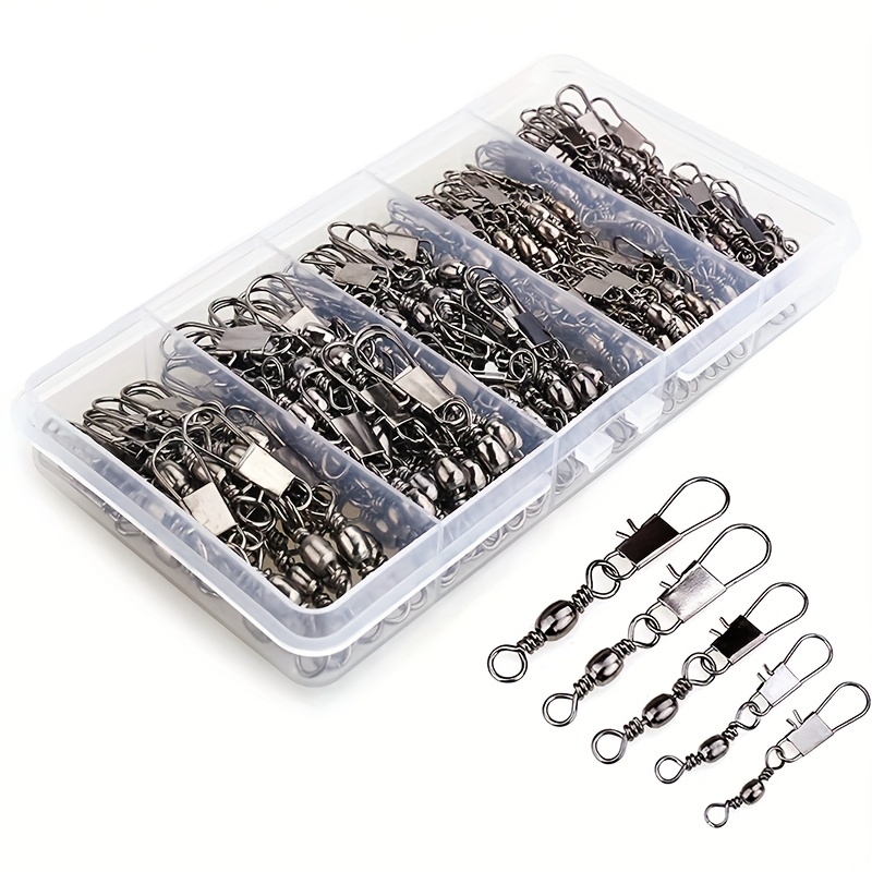 Fishing Lure Accessories - อุปกรณ์ตกปลาแบบหมุนได้ 50/200 ชิ้น, ชุดอุปกรณ์พร้อมลูกปืนหมุนได้ ตัวเชื่อมต่อแบบสแนปสำหรับต่อเหยื่อตกปลาอย่างรวดเร็ว