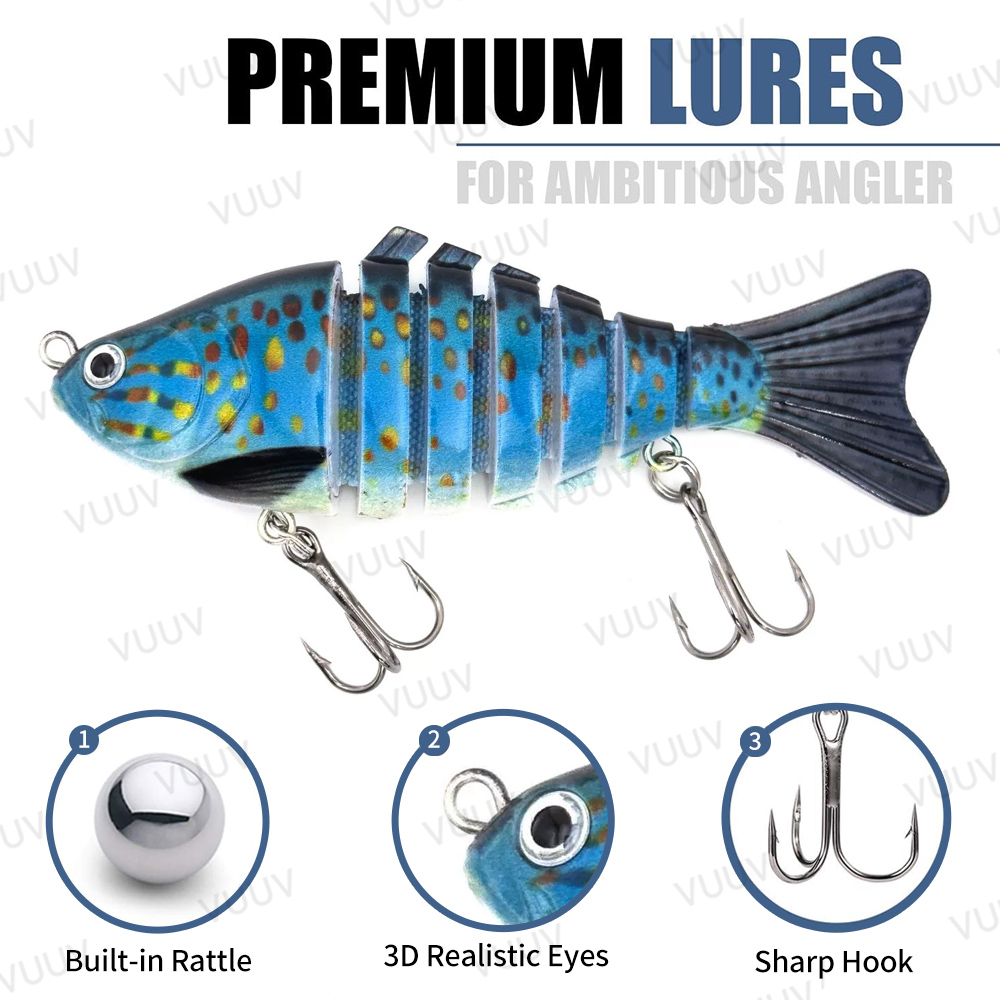 เหยื่อตกปลาแบบหลายข้อต่อ 10 ชิ - Fishing Lure Popper บทวิจารณ์และราคา