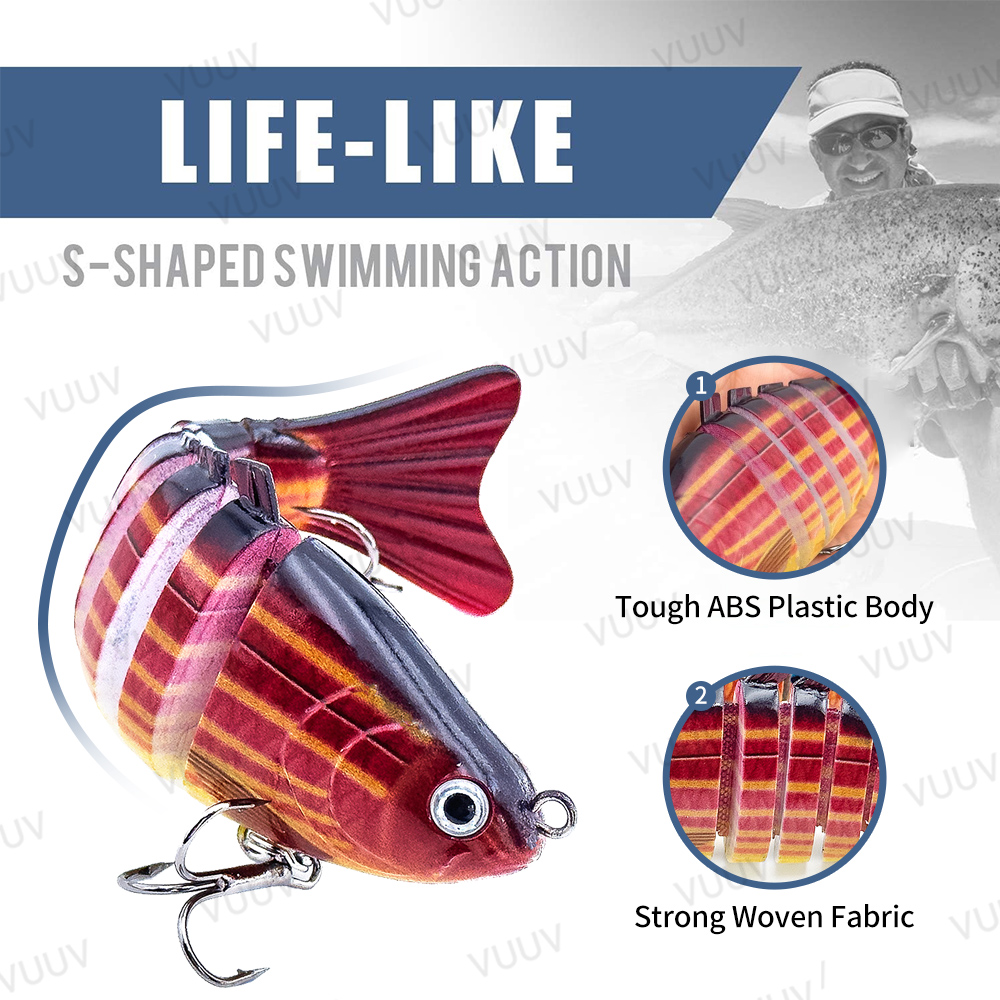 เหยื่อตกปลาแบบหลายข้อต่อ 10 ชิ - Fishing Lure Popper บทวิจารณ์และราคา