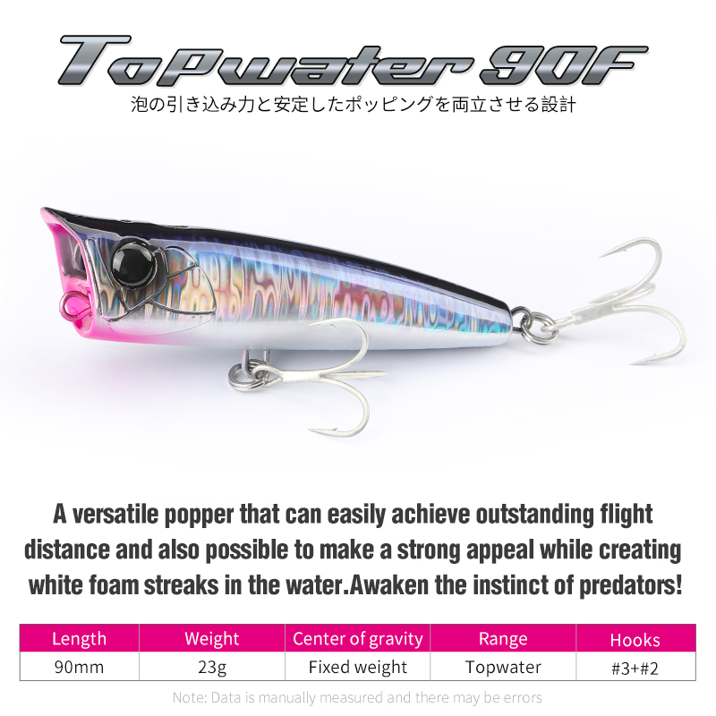 TSURINOYA 90มม.23G Popper Fish - Fishing Lure Popper บทวิจารณ์และราคา