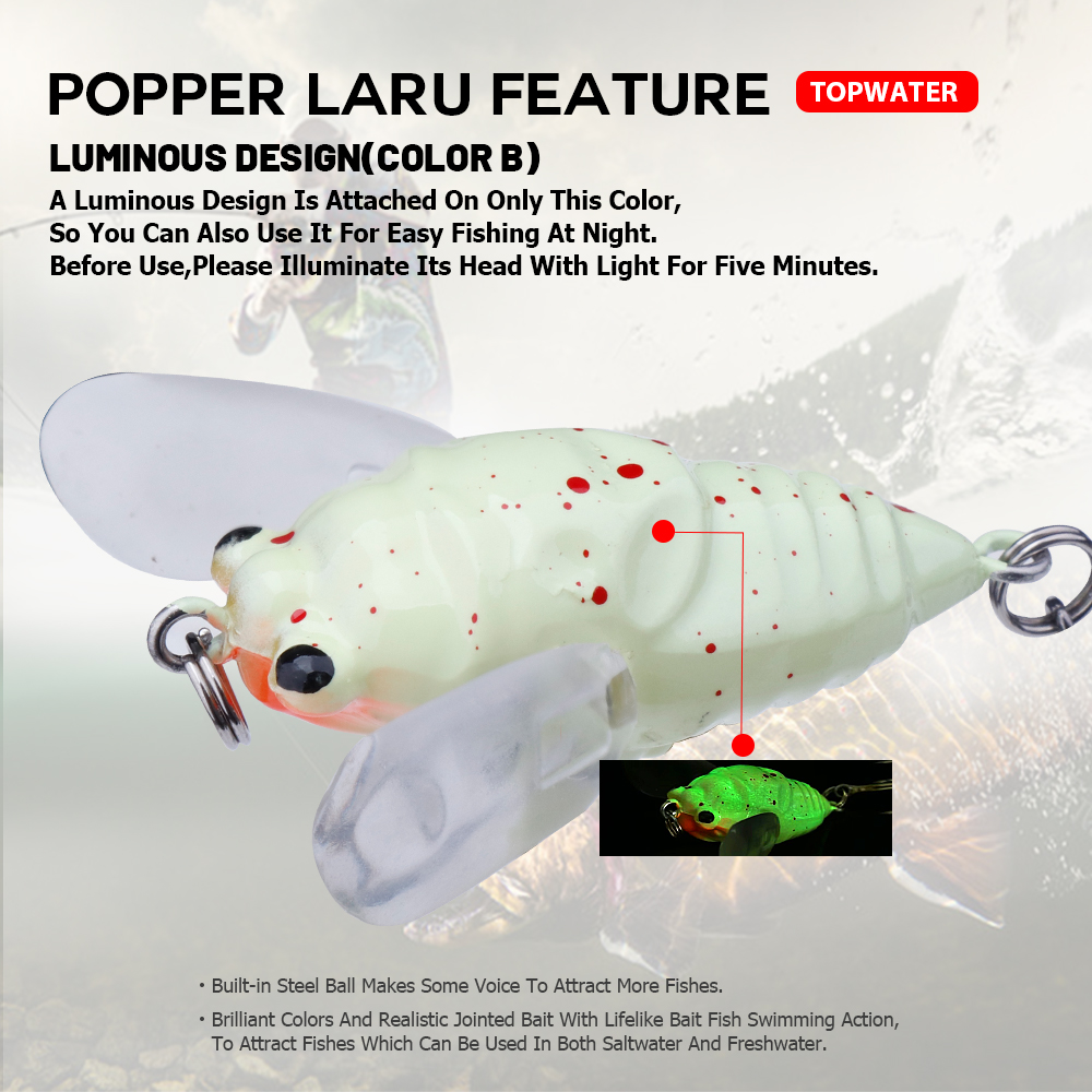 Agoie 6.5g 5cm Topwater เหยื่อ - Fishing Lure Popper บทวิจารณ์และราคา