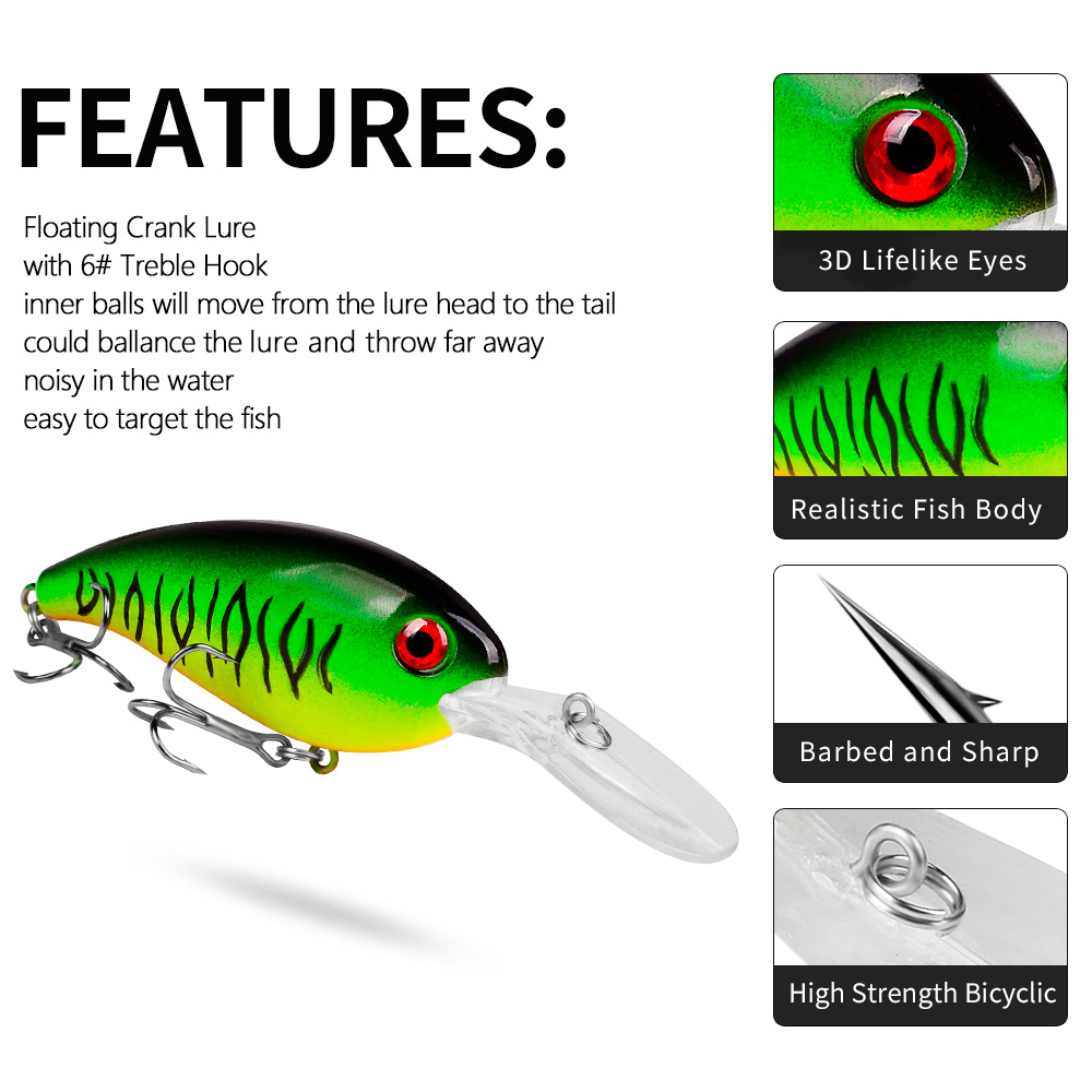 1Pcs Crankbait เหยื่อตกปลาทะเล - Fishing Lure Jerkbait บทวิจารณ์และราคา