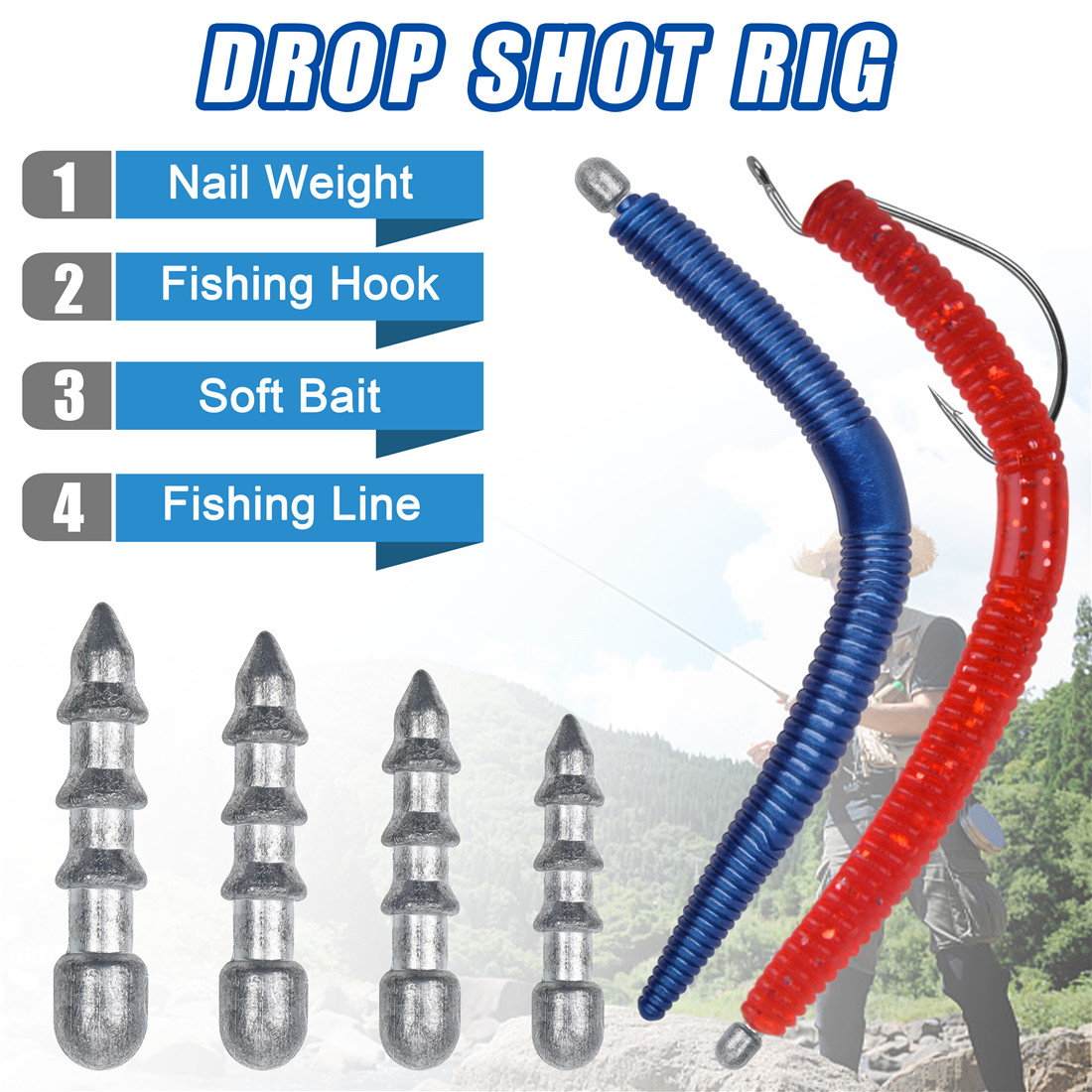 เหยื่อหนอนตกปลาแบบถ่วงน้ำหนัก6 - Fishing Lure Accessories บทวิจารณ์และราคา