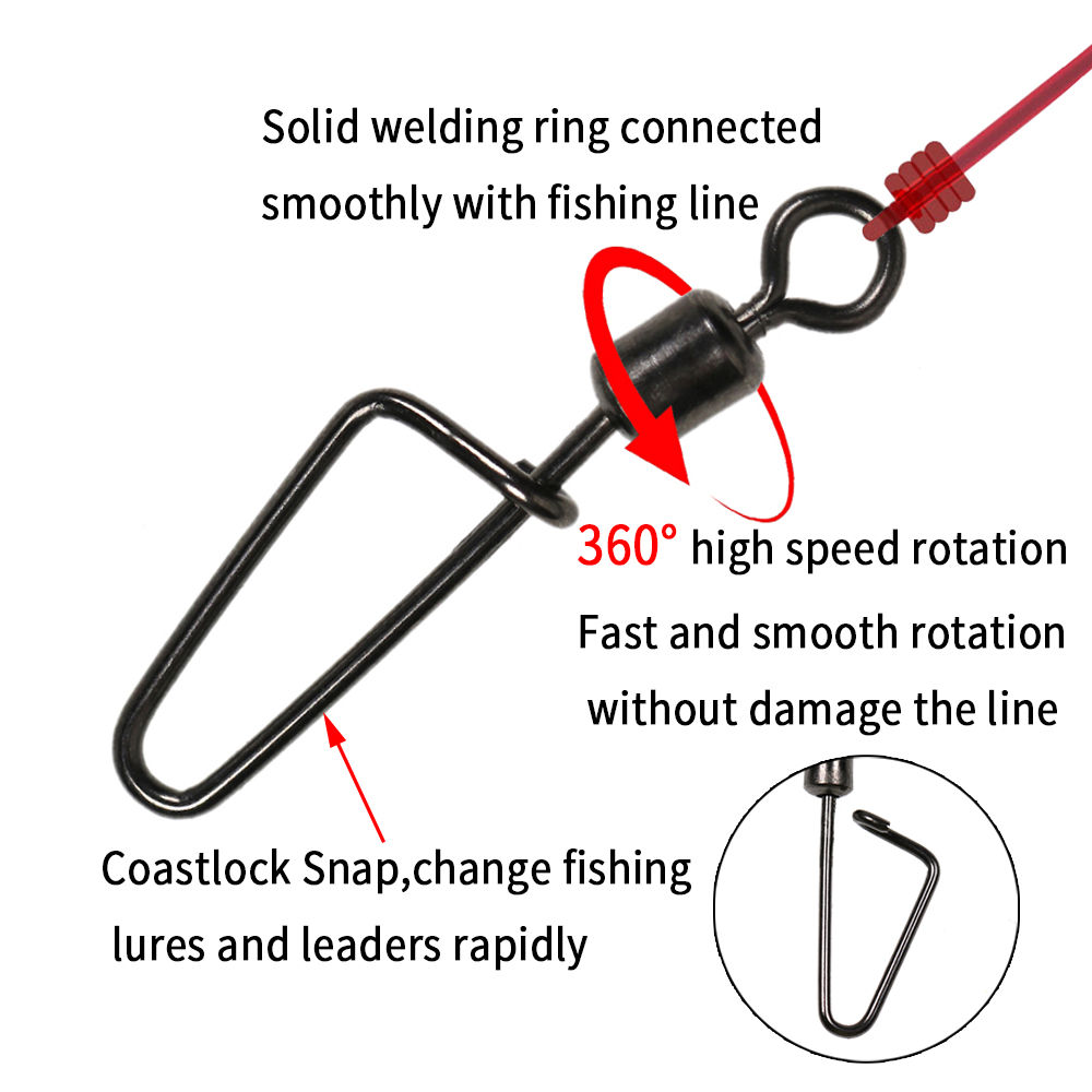 20 ชิ้น # ตะขอเกี่ยวแบบหมุนได้ - Fishing Lure Accessories บทวิจารณ์และราคา