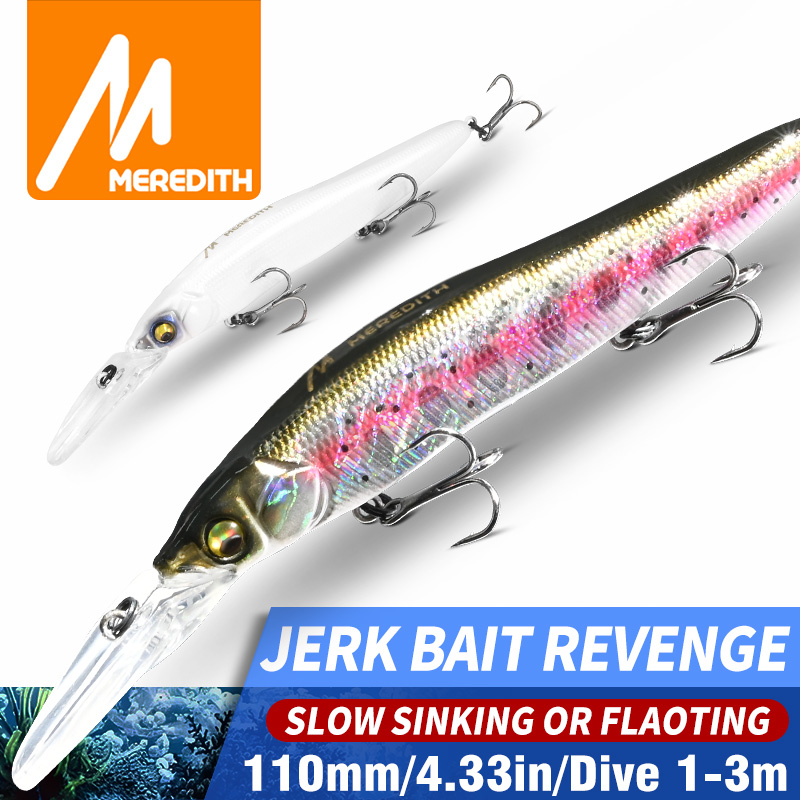 เหยื่อตกปลา MEREDITH Minnow Wo - Fishing Lure Jerkbait บทวิจารณ์และราคา