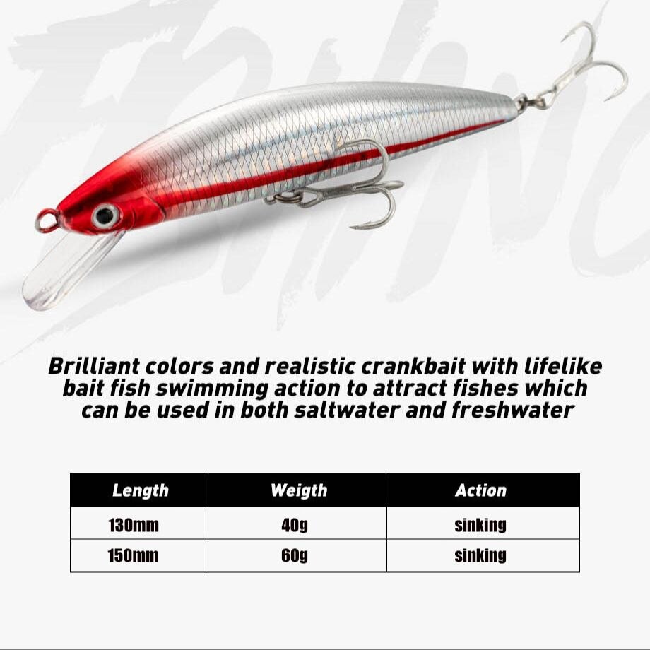 เหยื่อล่อปลาซิวแบบจมขนาด13ซม.  - Fishing Lure Jerkbait บทวิจารณ์และราคา